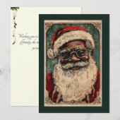 Oude Kerstman Zwart Sinterklaas Met Bril Feestdagenkaart (Voorkant / Achterkant)
