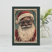 Oude Kerstman Zwart Sinterklaas Met Bril Feestdagenkaart (Staand voorkant)