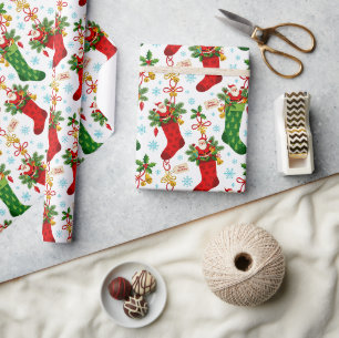 Oude Kerstmannen in Kousen Kleine Schaal Cadeaupapier