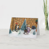 Oude kerstmis (1213) - kerstdorp feestdagen kaart (Voorkant)