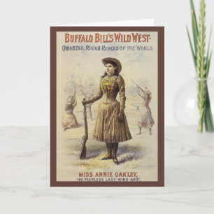 Oude Kerstmis, Annie Oakley Cowgirl Feestdagen Kaart