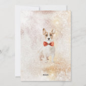 Oude Kerstmis Aquarel Hond Minimalistisch Feestdagenkaart (Achterkant)