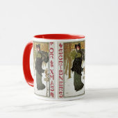 Oude Kerstmis Art Nouveau Scribners Omslag 1895 Mok (Voorkant links)