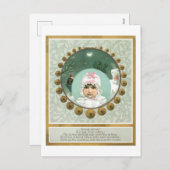 Oude kerstmis, Baby Feestdagenkaart (Voorkant / Achterkant)