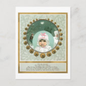 Oude kerstmis, Baby Feestdagenkaart (Voorkant)