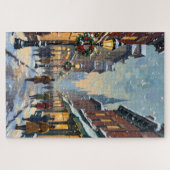Oude Kerstmis Besneeuwd Stadssstraatbeeld Legpuzzel (Horizontaal)