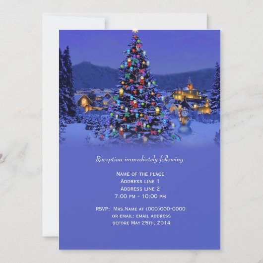 Oude Kerstmis besneeuwde nacht religie bruiloft Kaart (Achterkant)