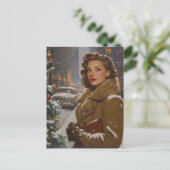 Oude Kerstmis Briefkaart (Staand voorkant)