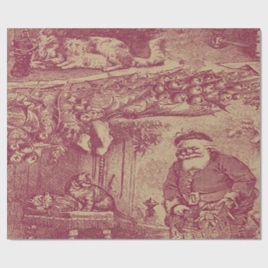 Oude kerstmis cadeaupapier (Vlak)