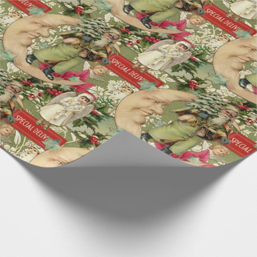 Oude kerstmis cadeaupapier (Hoek)