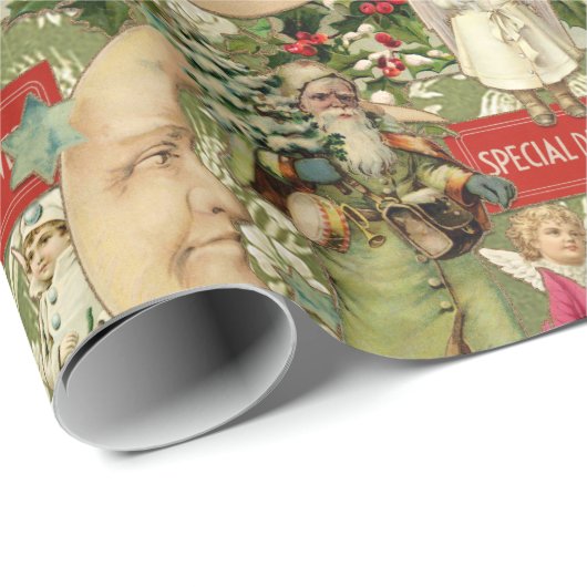 Oude kerstmis cadeaupapier (Rol Hoek)