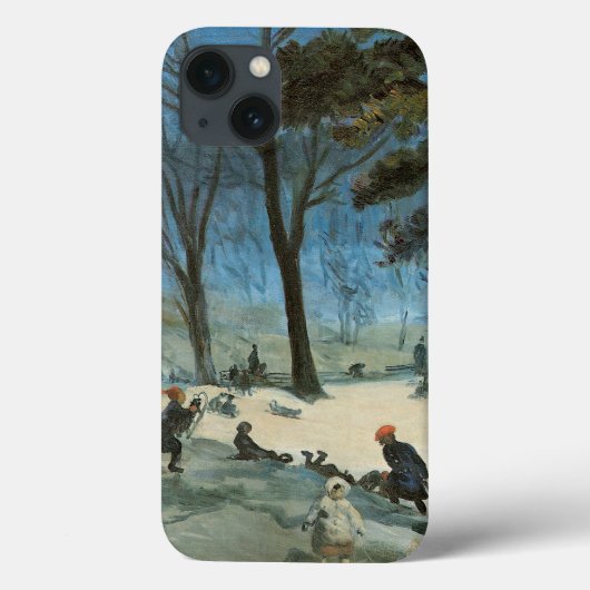Oude Kerstmis, Central Park in de Winter Glackens Case-Mate iPhone Case (Achterkant)