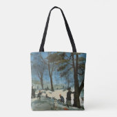 Oude Kerstmis, Central Park in de winter Glackens Tote Bag (Achterkant)