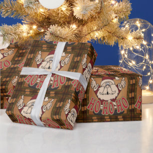 Oude Kerstmis de Kerstman van de Mode Cadeaupapier