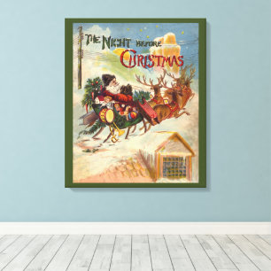 Oude Kerstmis, De Nacht Voor Kerstmis Canvas Afdruk