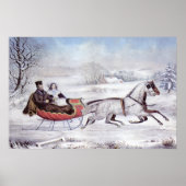 Oude Kerstmis, De Weg Winter, Paardenslee Poster (Voorkant)