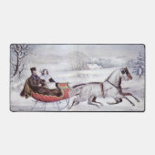 Oude Kerstmis, De Weg Winter, Sleigh Paard Bureaumat (Voorkant)