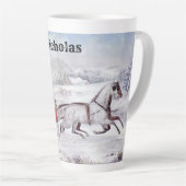 Oude Kerstmis, De Weg Winter, Sleigh Paard Latte Mok (Rechterhoek)