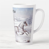 Oude Kerstmis, De Weg Winter, Sleigh Paard Latte Mok (Rechts)