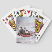 Oude Kerstmis, De Weg Winter, Sleigh Paard Pokerkaarten (Achterkant)