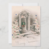 Oude Kerstmis Deurmat  Feestdagenkaart (Voorkant)