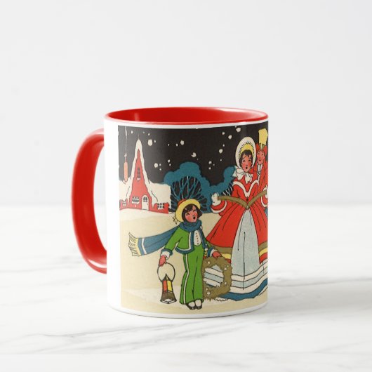 Oude Kerstmis, een Familie die Kerstliederen Zingt Mok (Voorkant links)