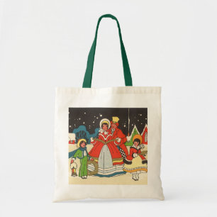 Oude Kerstmis, een Familie die Kerstliederen Zingt Tote Bag