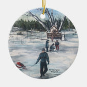 Oude Kerstmis Eerste Sneeuwval Keramisch Ornament (Voorkant)