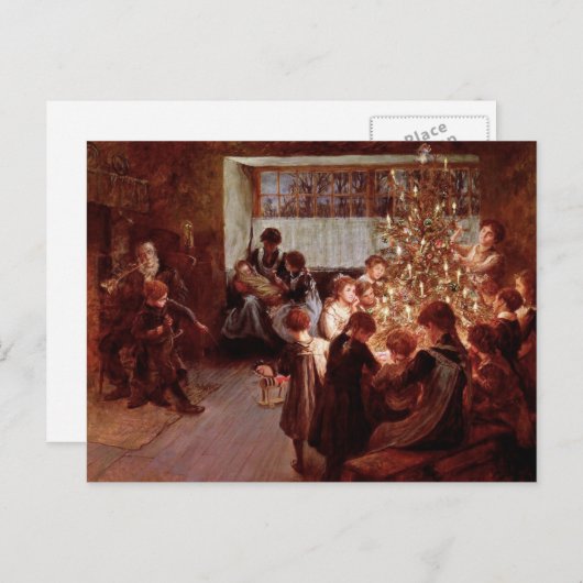 Oude Kerstmis Feestdagenkaart (Voorkant / Achterkant)