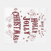 Oude Kerstmis Fleece Deken (Voorkant (Horizontaal))