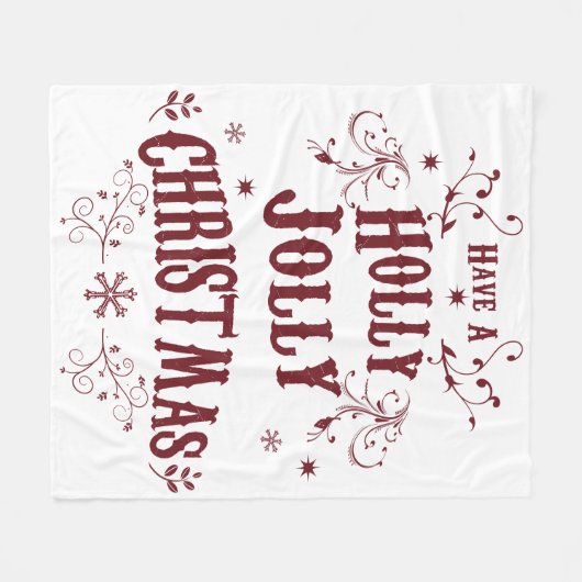 Oude Kerstmis Fleece Deken (Voorkant (Horizontaal))