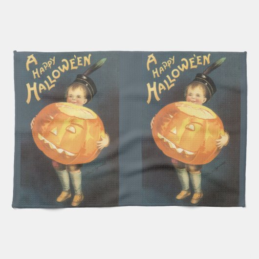 Oude Kerstmis Gelukkig Halloween van Ellen Clapsad Theedoek (Horizontaal)