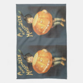Oude Kerstmis Gelukkig Halloween van Ellen Clapsad Theedoek (Verticaal)