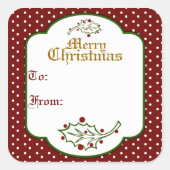 Oude Kerstmis Gift Tag Sticker (Voorkant)