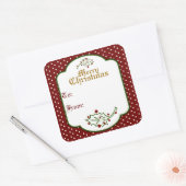 Oude Kerstmis Gift Tag Sticker (Envelop)
