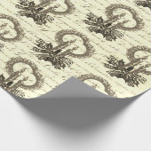 Oude Kerstmis Goud Beige Hulst Kaars Script Cadeaupapier (Hoek)