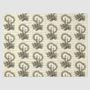Oude Kerstmis Goud Beige Hulst Kaars Script Tissuepapier
