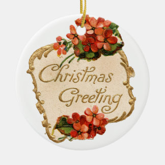 Oude kerstmis, groet keramisch ornament
