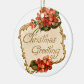 Oude kerstmis, groet keramisch ornament (Links)