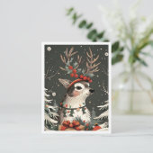 Oude Kerstmis Herten Briefkaart (Staand voorkant)
