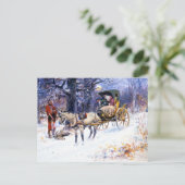 Oude Kerstmis in New England (door Charles Russell Briefkaart (Staand voorkant)