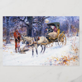 Oude Kerstmis in New England (door Charles Russell Briefpapier