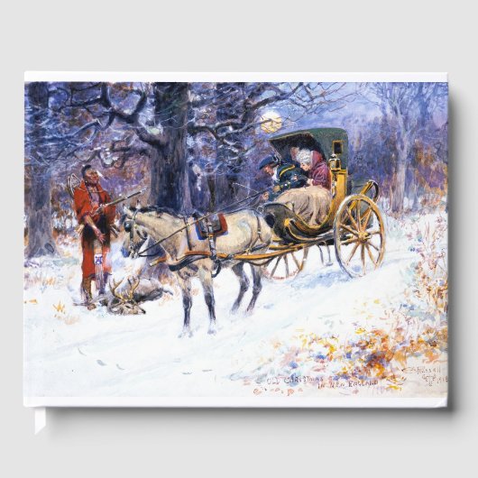 Oude Kerstmis in New England (door Charles Russell Gastenboek (Voorkant)