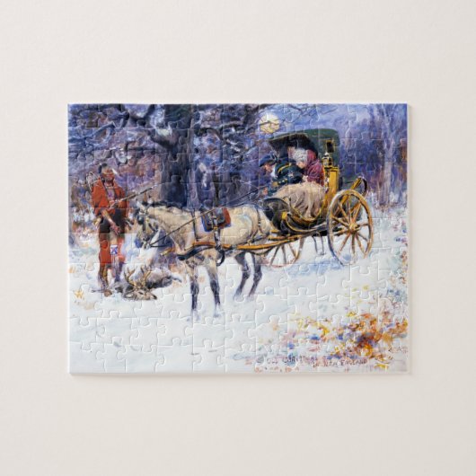 Oude Kerstmis in New England (door Charles Russell Legpuzzel (Horizontaal)