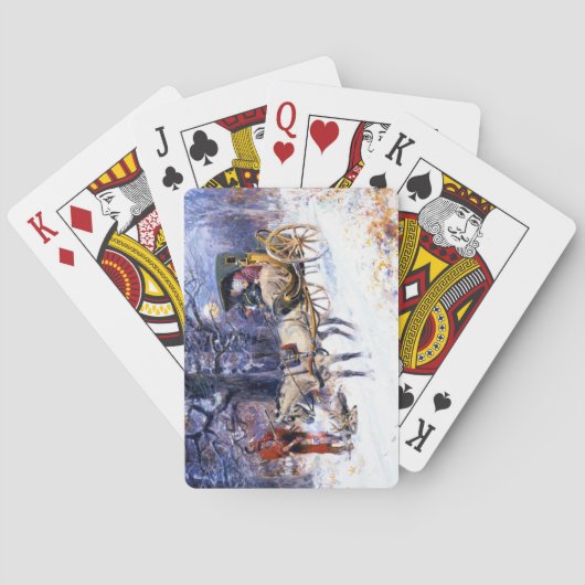 Oude Kerstmis in New England (door Charles Russell Pokerkaarten (Achterkant)