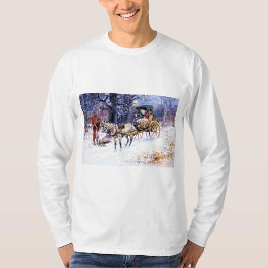 Oude Kerstmis in New England (door Charles Russell T-shirt (Voorkant)