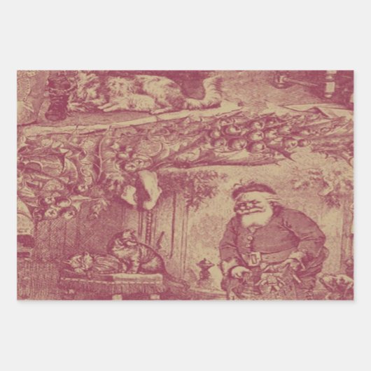 Oude kerstmis inpakpapier vel (Voorkant 3)