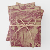 Oude kerstmis inpakpapier vel (In situ)