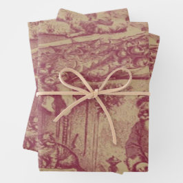 Oude kerstmis inpakpapier vel