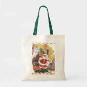 Oude Kerstmis, Jolly Kerstman met Cadeaus Tote Bag (Voorkant)